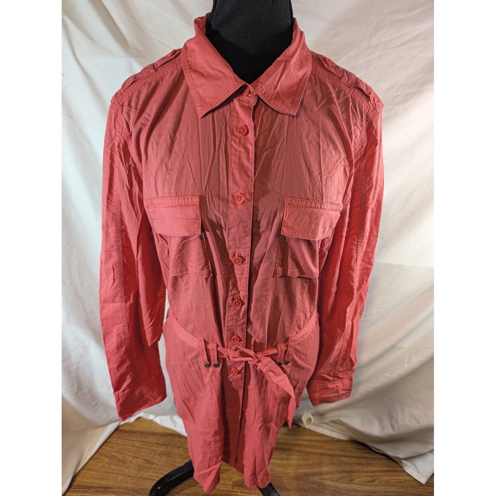 nwt talbots  pink utility-style shirt dress Size Large